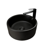 Накладная раковина GID Esfera N9130bg 42 черный графит, круглая, фаянс