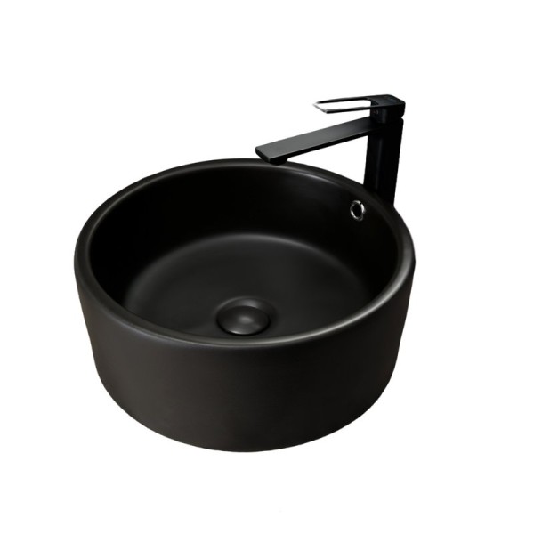 Накладная раковина GID Esfera N9130bg 42 черный графит, круглая, фаянс