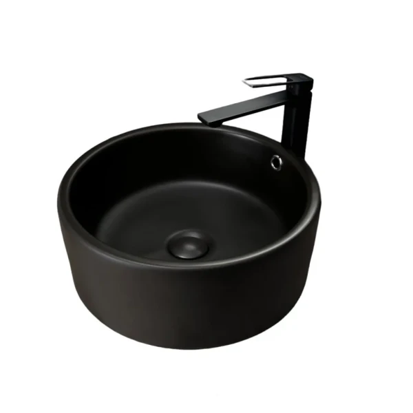 Накладная раковина GID Esfera N9130bg 42 черный графит, круглая, фаянс