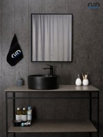 Накладная раковина GID Esfera N9130bg 42 черный графит, круглая, фаянс