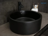 Накладная раковина GID Esfera N9130bg 42 черный графит, круглая, фаянс