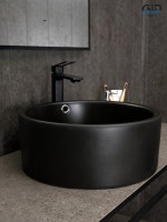 Накладная раковина GID Esfera N9130bg 42 черный графит, круглая, фаянс