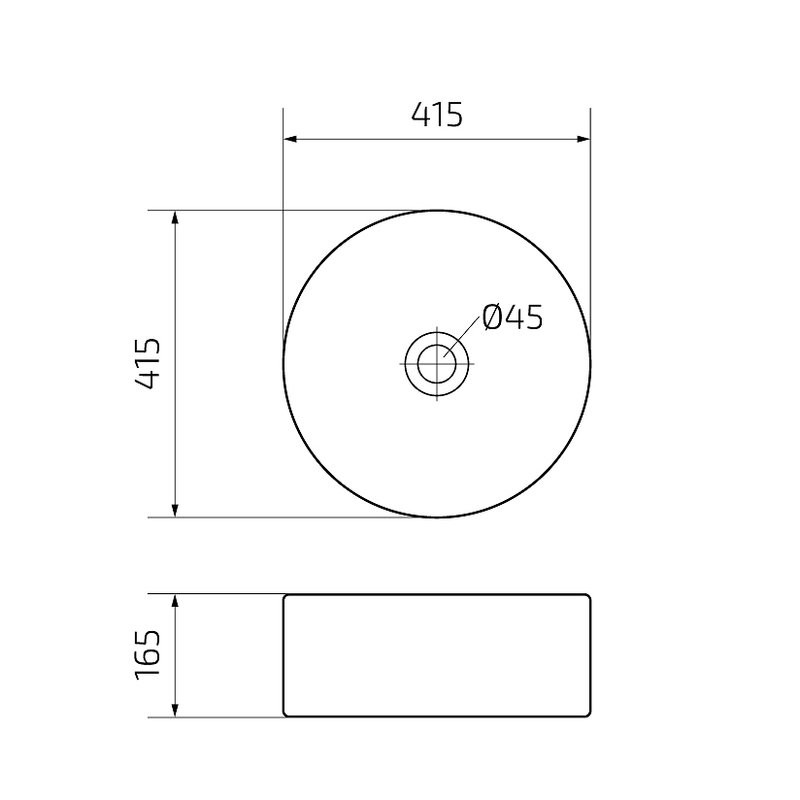 Накладная раковина GID Esfera N9130bg 42 черный графит, круглая, фаянс