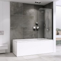 Шторка на ванну Abber Ewiges Wasser AG52080B 80x140, профиль черный, стекло прозрачное