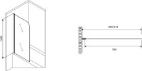 Шторка на ванну Abber Ewiges Wasser AG52080B 80x140, профиль черный, стекло прозрачное