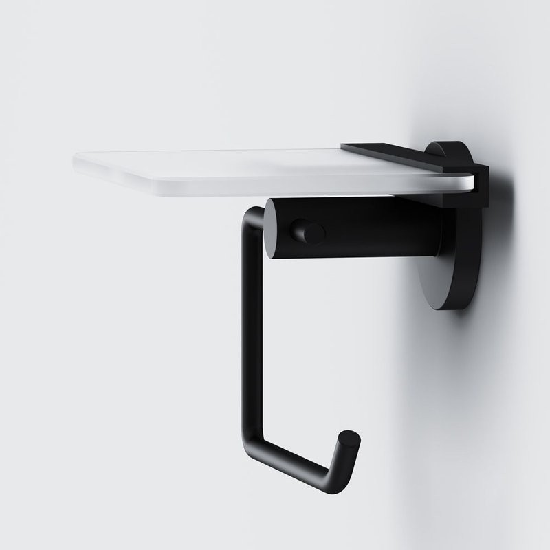 Держатель для туалетной бумаги AM.PM X-Joy A85A341522 с полкой для телефона, черный