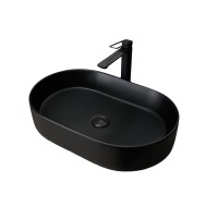 Накладная раковина GID Lago Bm1479 61 матовая черная, овальная, фаянс