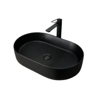 Накладная раковина GID Lago Bm1479 61 матовая черная, овальная, фаянс