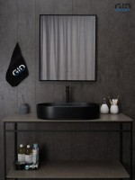 Накладная раковина GID Lago Bm1479 61 матовая черная, овальная, фаянс