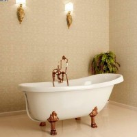 Ванна из искусственного камня Фэма Салерно 170x80 см, отдельностоящая, белая, овальная, с декоративными ножками, фурнитура бронза