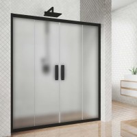 Душевая дверь в нишу Kubele DE019 D4-MAT-BLMT 130 см, профиль матовый черный