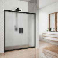Душевая дверь в нишу Kubele DE019 D4-MAT-BLMT 130 см, профиль матовый черный