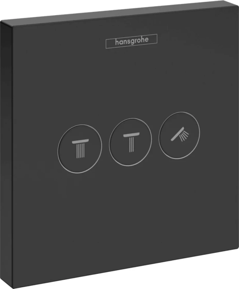 Переключатель потоков Hansgrohe ShowerSelect 15764670 на три потребителя, матовый черный
