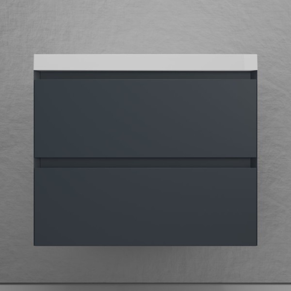 Тумба с раковиной Style Line Манхэттен 70 подвесная, графит, раковина Andrea Classic 70