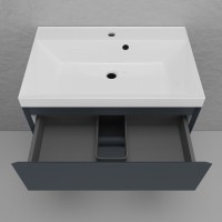 Тумба с раковиной Style Line Манхэттен 70 подвесная, графит, раковина Andrea Classic 70