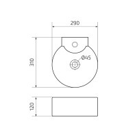 Раковина маленькая в туалет GID Suspendido N9134 29 глянцевая белая, фаянс