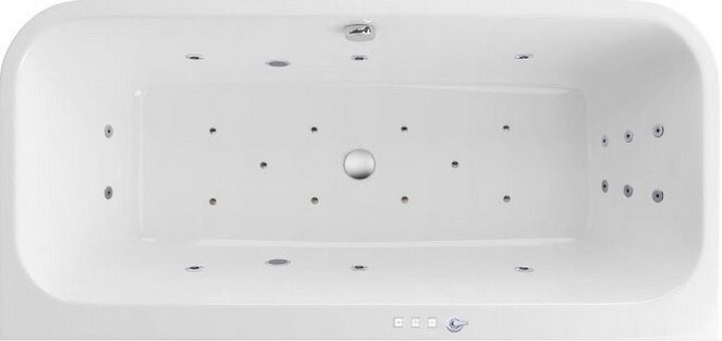 Акриловая ванна Excellent Arana WAEX.ARA18.ULTRA 180x85 см, пристенная, с гидромассажем, белая, с каркасом, со сливом-переливом