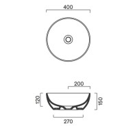 Накладная раковина Catalano Green 0423400001 45 глянцевая белая, круглая