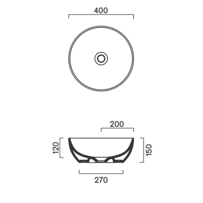 Накладная раковина Catalano Green 0423400001 45 глянцевая белая, круглая
