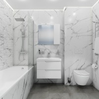 Мебель для ванной комнаты СаНта Антарес 70 подвесная, 2 ящика, белый глянец