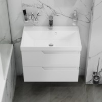 Мебель для ванной комнаты СаНта Антарес 70 подвесная, 2 ящика, белый глянец