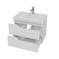 Мебель для ванной комнаты СаНта Антарес 70 подвесная, 2 ящика, белый глянец