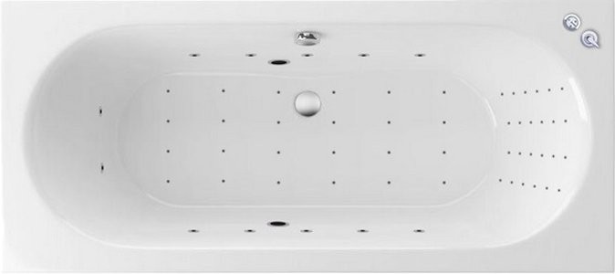 Акриловая ванна Excellent Oceana Slim Oceana Slim WAEX.OCE18S.NANO 180x80 см, встраиваемая, с гидромассажем, белая, со сливом-переливом
