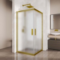 Душевой уголок Kubele DE019 SC-MAT-BR 75 см, профиль бронза