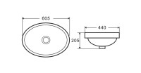 Накладная раковина D&K Venice 60 белая