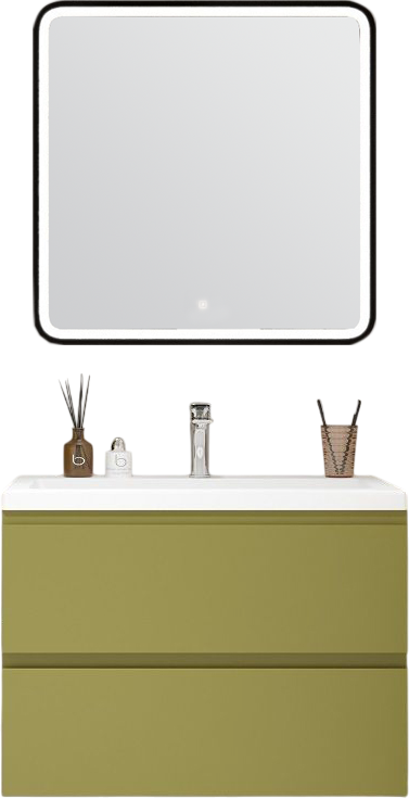 Мебель для ванной комнаты Art&Max Bianchi 75 подвесная, оливковая матовая