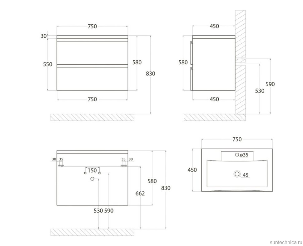 Мебель для ванной комнаты Art&Max Bianchi 75 подвесная, оливковая матовая