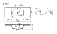 Раковина накладная Ceramicanova Compact 910x395x170, белый, CN7030