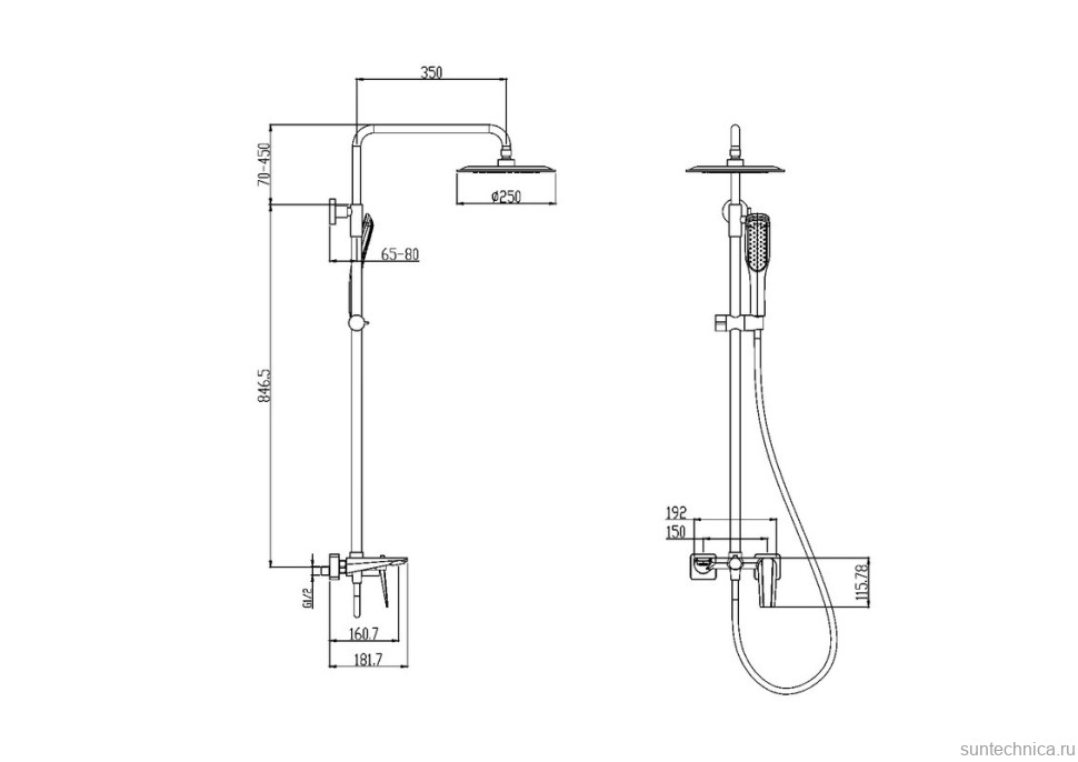 Душевая стойка Olive'S Viar 28511VR хром