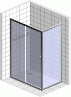 Душевой уголок Kubele DE019 R-MAT-MT 155х80 см, профиль матовый хром