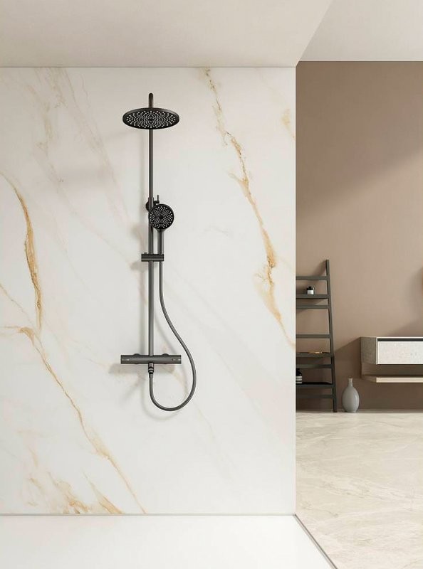 Душевая стойка Splenka S223 S223.26.09 с термостатом, графит