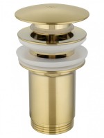 Донный клапан для раковины Wonzon & Woghand WW-88SS09-BG с переливом, брашированное золото
