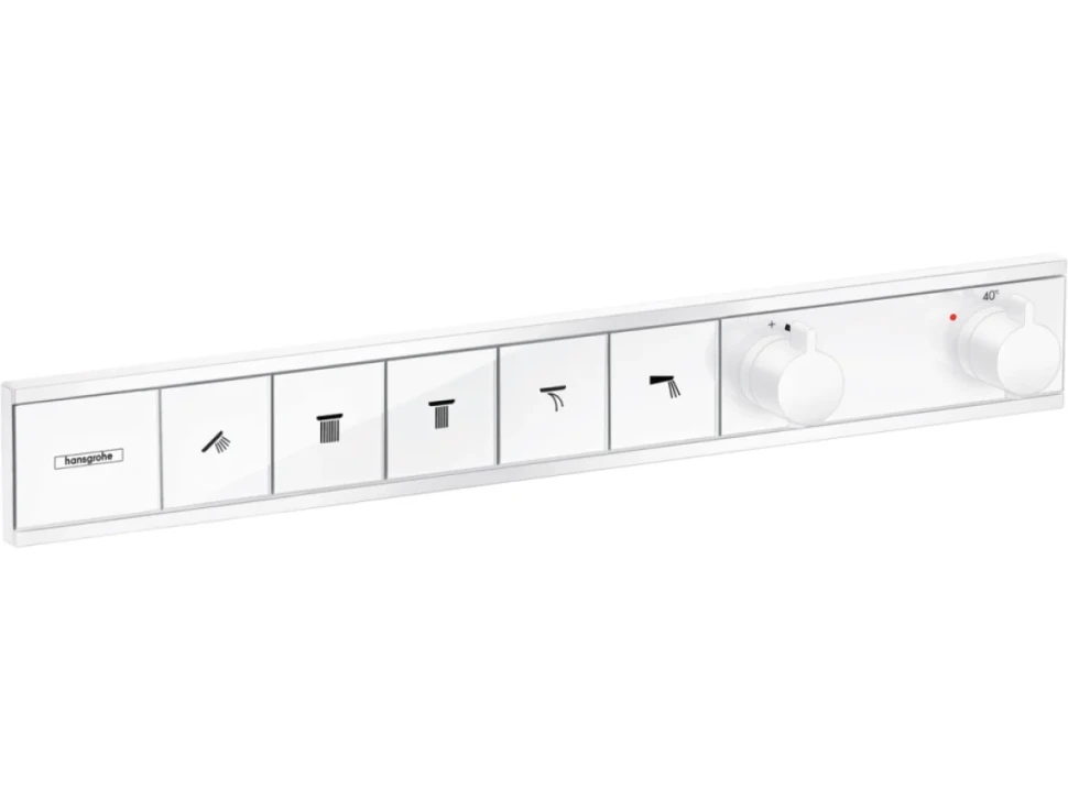 Термостатический смеситель встраиваемый Hansgrohe RainSelect 15384700 С ВНУТРЕННЕЙ ЧАСТЬЮ, матовый белый, хром