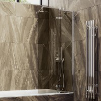 Шторка на ванну Maybahglass MGV-916-4 99 см, профиль хром, стекло бронза