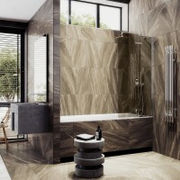 Шторка на ванну Maybahglass MGV-916-4 99 см, профиль хром, стекло бронза