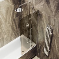 Шторка на ванну Maybahglass MGV-916-4 99 см, профиль хром, стекло бронза