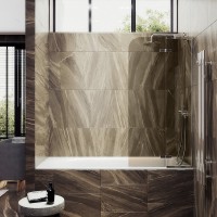 Шторка на ванну Maybahglass MGV-916-4 99 см, профиль хром, стекло бронза
