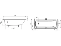 Акриловая ванна Ravak Classic II 170x70 см, пристенная, белая, на ножках