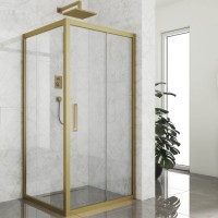 Душевой уголок Kubele DE019 S-CLN-BR 115х115 см, профиль бронза