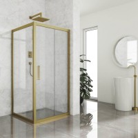 Душевой уголок Kubele DE019 S-CLN-BR 115х115 см, профиль бронза