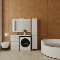 Тумба с раковиной Style Line Даллас 110 Люкс Plus L напольная, белая, 3 ящика