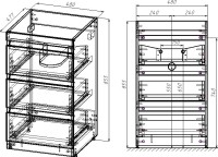 Тумба с раковиной Style Line Даллас 110 Люкс Plus L напольная, белая, 3 ящика