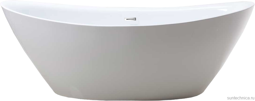Акриловая ванна Vincea VBT-203 180x85 см, отдельностоящая, белая, овальная, с каркасом, со сливом-переливом