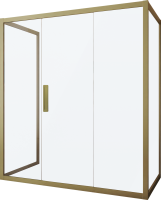 Душевой уголок Kubele DE019 R3U-MAT-BR 140х90 см, профиль бронза