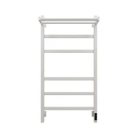 Полотенцесушитель электрический Grota Tela 530х1000 RAL9016 EL 100x55 см, подключение справа, слева, скрытое подключение справа, матовый белый, лесенка, из стали, с полкой