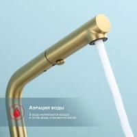 Смеситель для кухни с выдвижным изливом Raglo R86.49.03, золотой сатин Смеситель для кухни с выдвижным изливом Raglo R86.49.03, золотой сатин